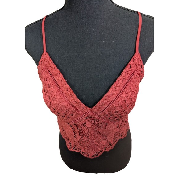 Abercrombie & Fitch Crop Top Crochet Bohemian Festival Floral Size Medium - Picture 10 of 10